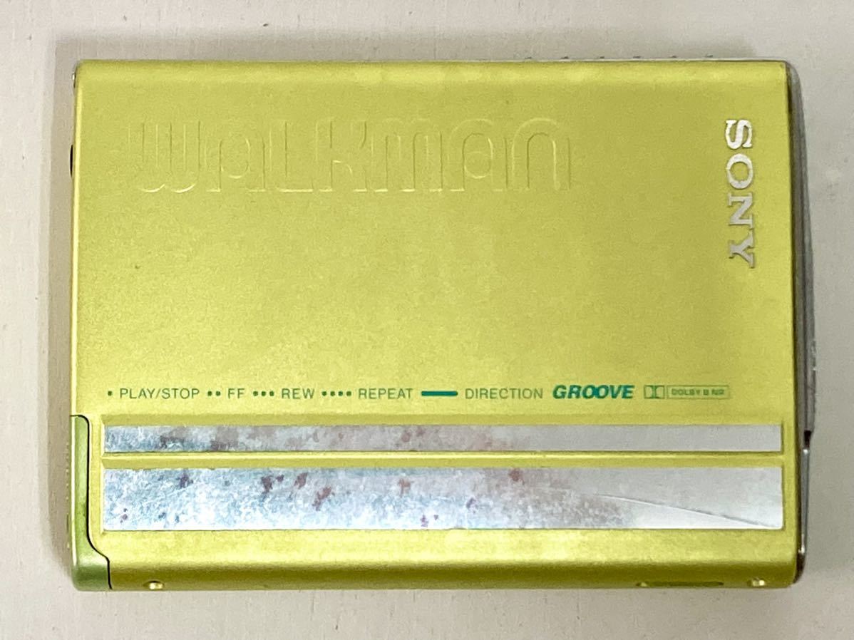 管21342k SONY ソニー WALKMAN WM-EX7 カセット ウォークマン イエロー 黄色 リモコン 付き ポータブル カセット プレーヤー_画像7