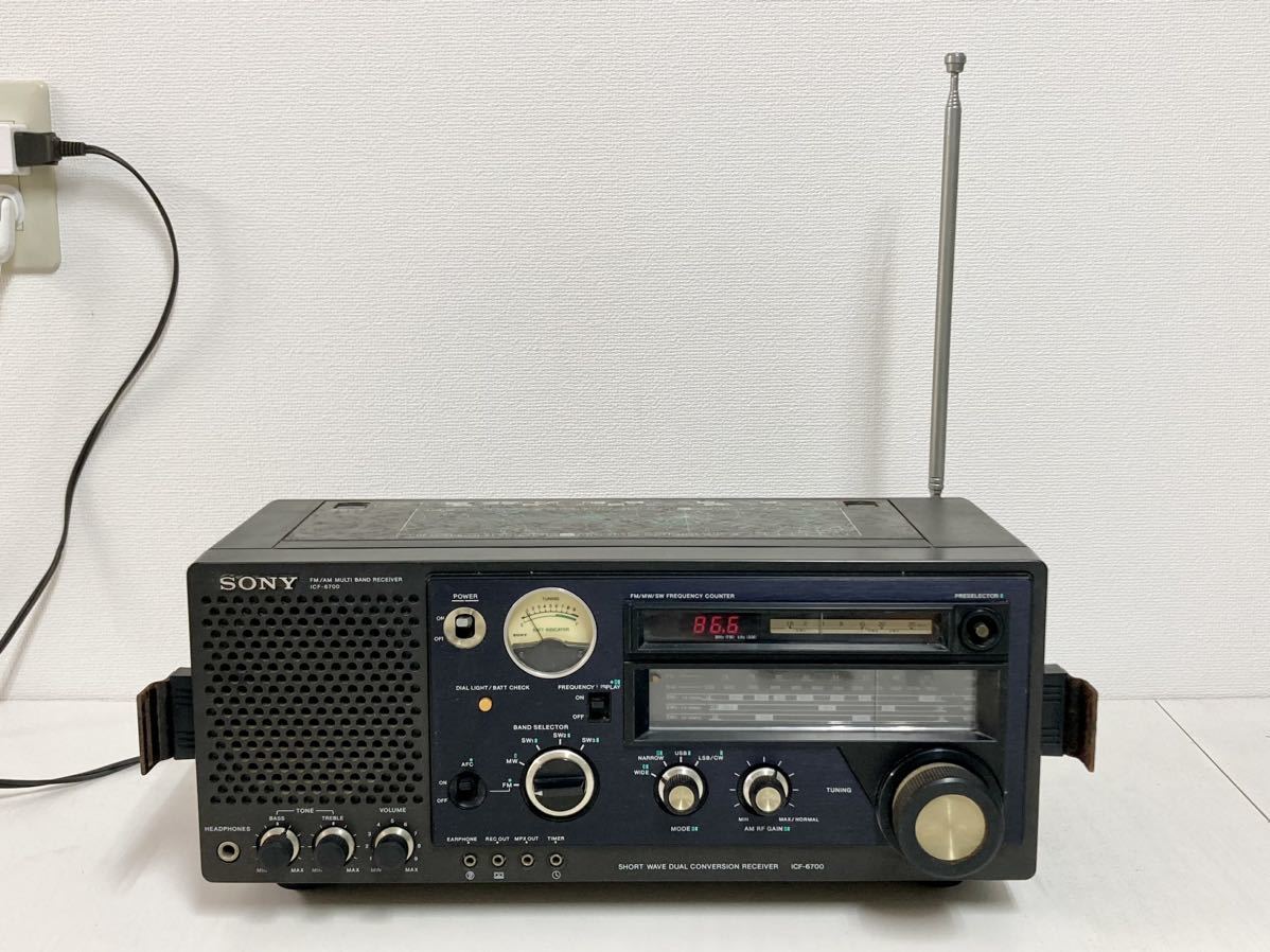 管21557h SONY ソニー ICF-6700 5 バンド ラジオ FM MW SW1 SW2 SW ブラック 黒 音響機器 オーディオ機器 アンティーク_画像1