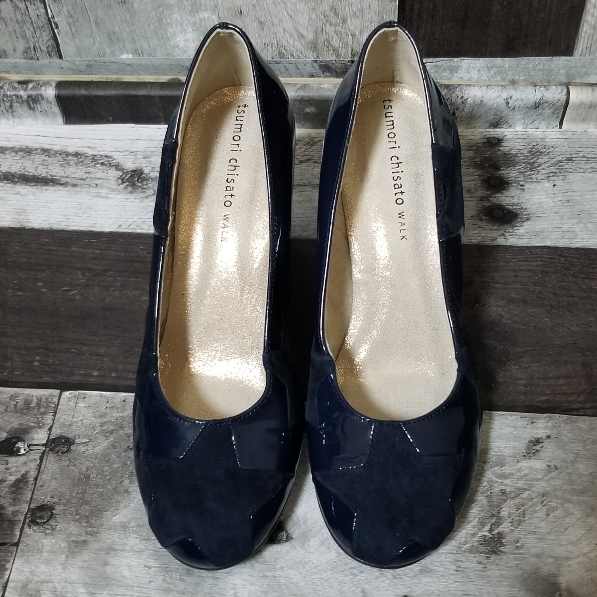 TSUMORI CHISATO WALK　ツモリチサト　ウォーク　パンプス　23.5cm　星柄　ネイビー　レディース_画像8