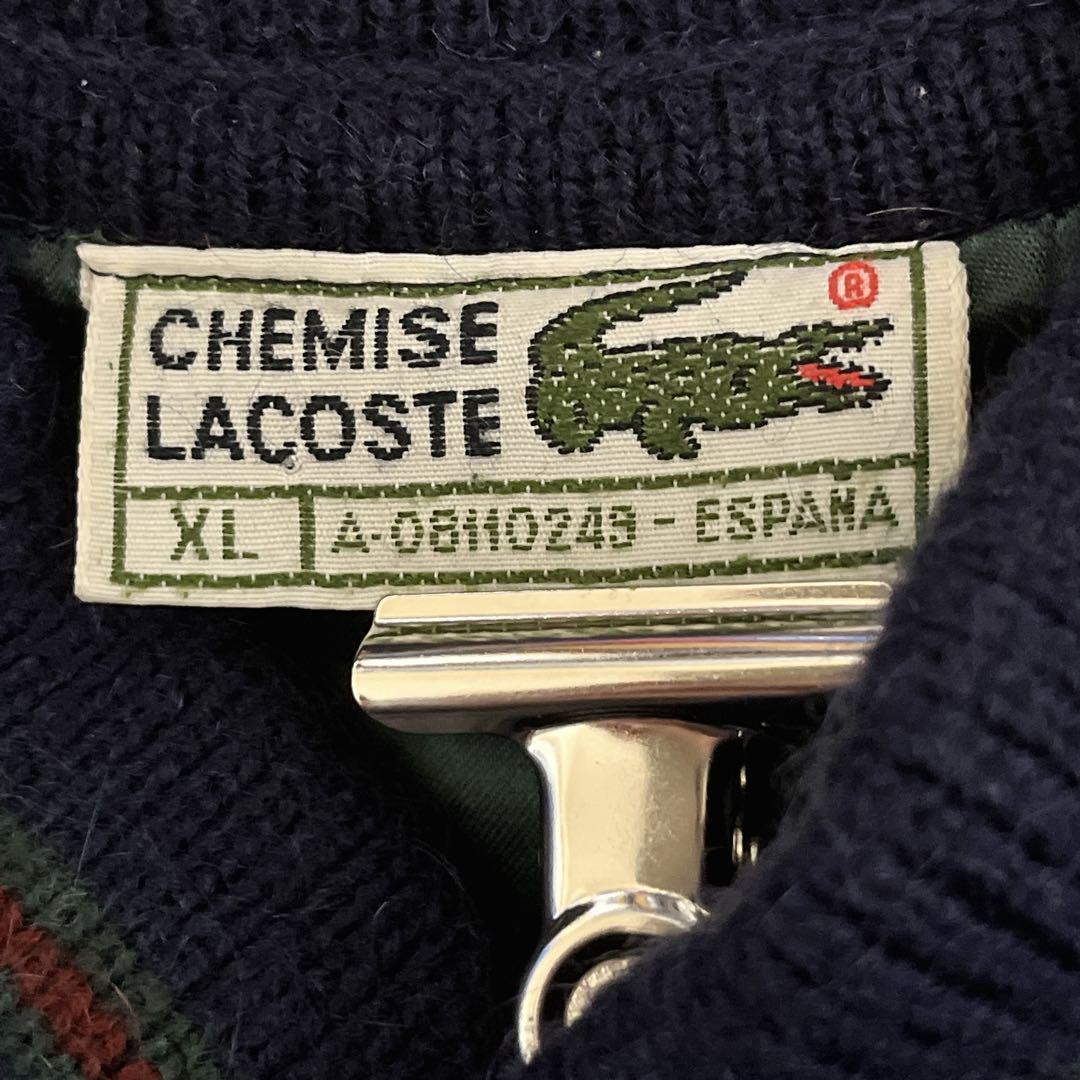 70's CHEMISE LACOSTE フレンチラコステ モヘアカーディガン ジャケット XL 紺 スペイン製 70年代ヴィンテージ HTK3108_画像7