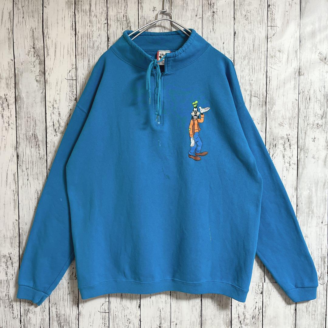 90's Disney ディズニー USA製 ハーフジップ スウェット 90's Disney ディズニー USA製 ハーフジップ スウェット