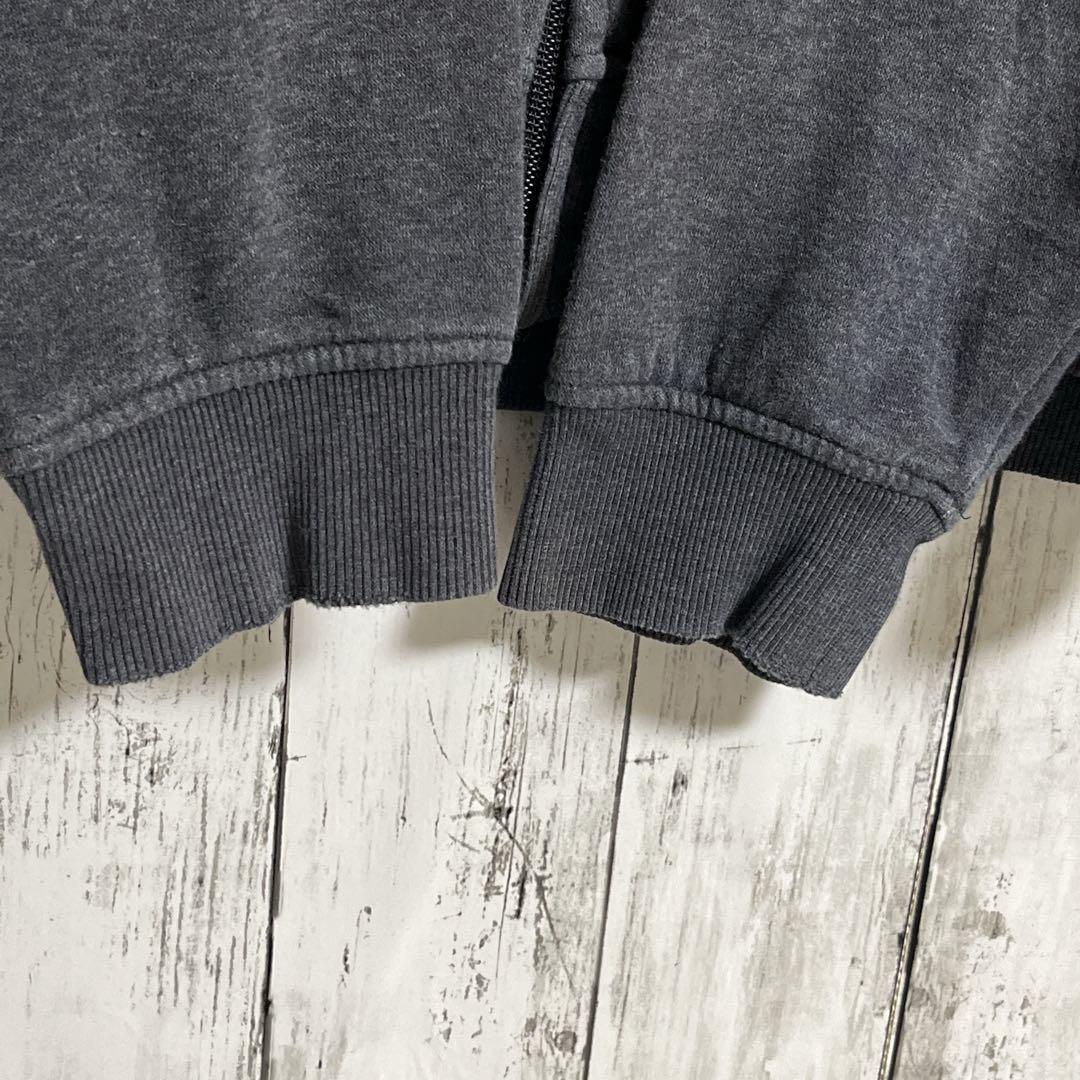 adidas アディダス ジップアップパーカー フーディ L 黒 グレー adidas アディダス ジップアップパーカー フーディ L 黒 グレー