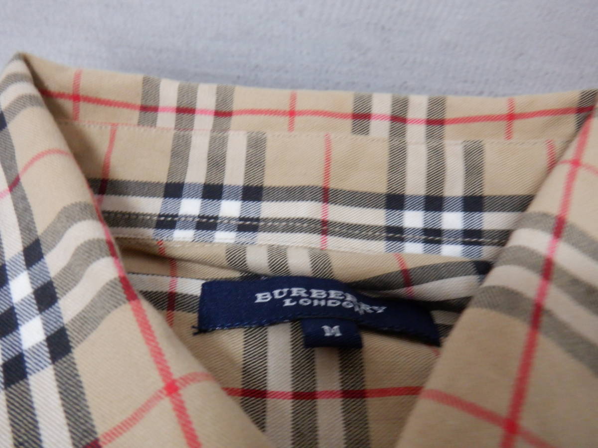 D2『ＢＵＲＢＥＲＲＹ★バーバリー　コットンシャツ～Ｍサイズ』～長期保管品　使用感あり_画像3