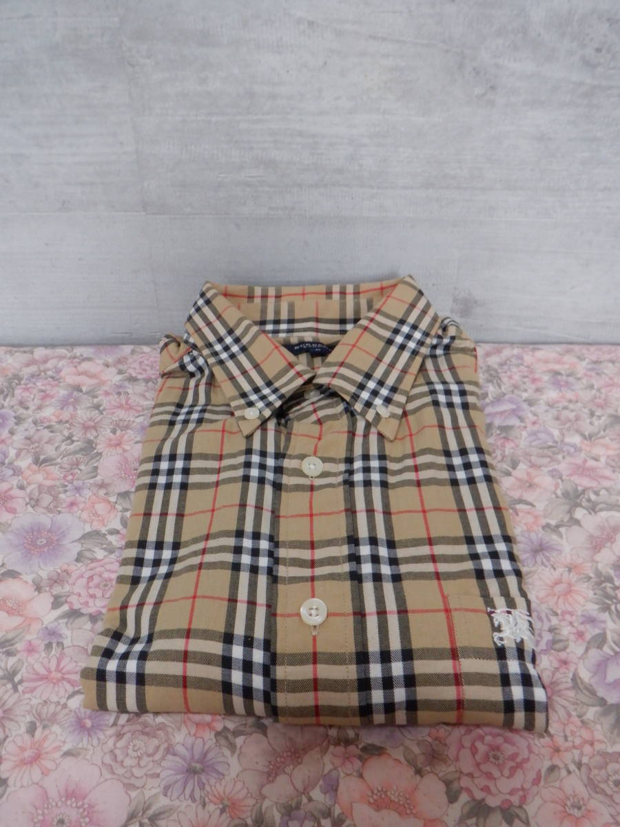 D2『ＢＵＲＢＥＲＲＹ★バーバリー　コットンシャツ～Ｍサイズ』～長期保管品　使用感あり_画像1