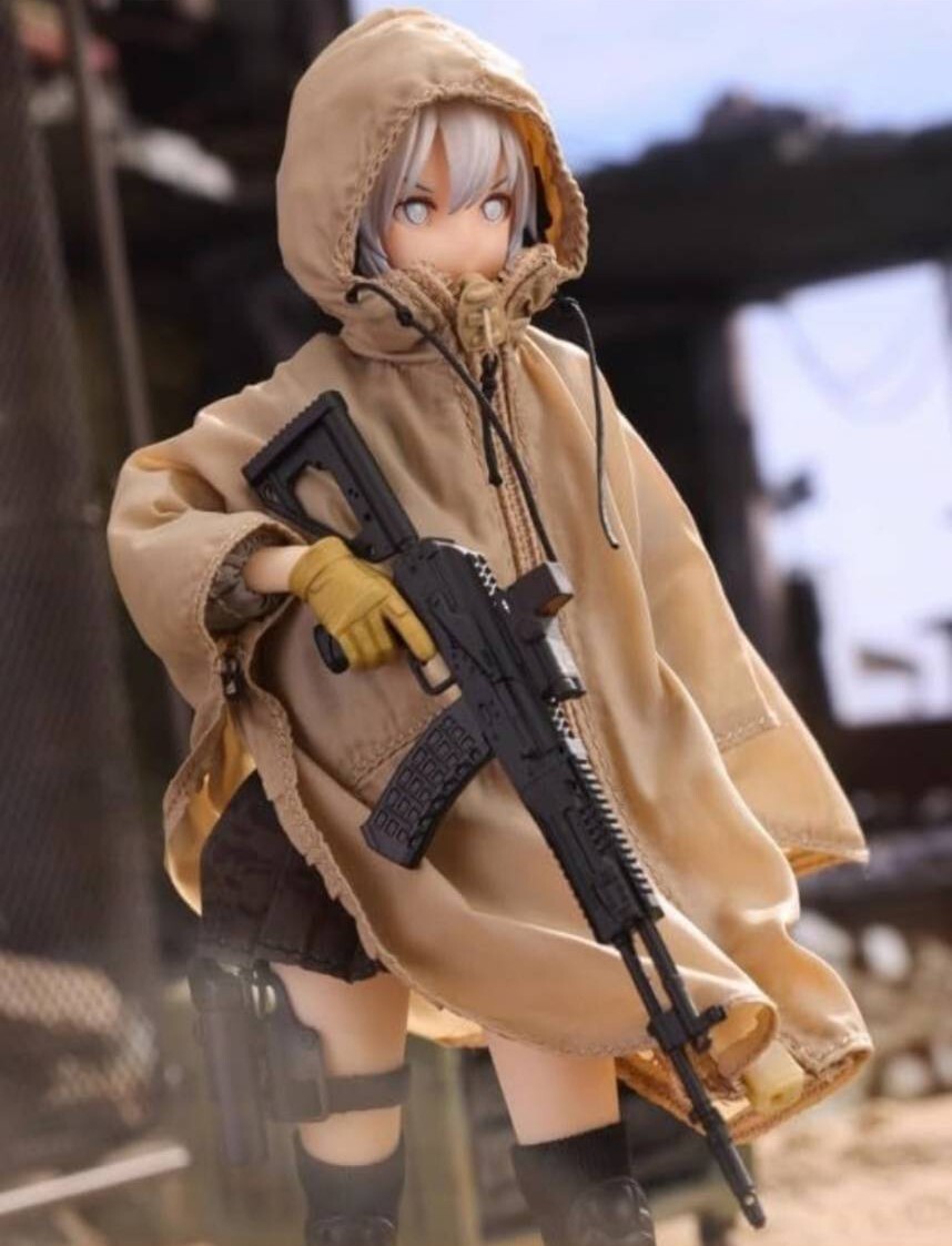 ☆新品　1/12　女性 アクションフィギュア　ポーブサーシャ 外套マント付き Bobu Sasha　HASUKI Pocket Art　ミリタリー　制服