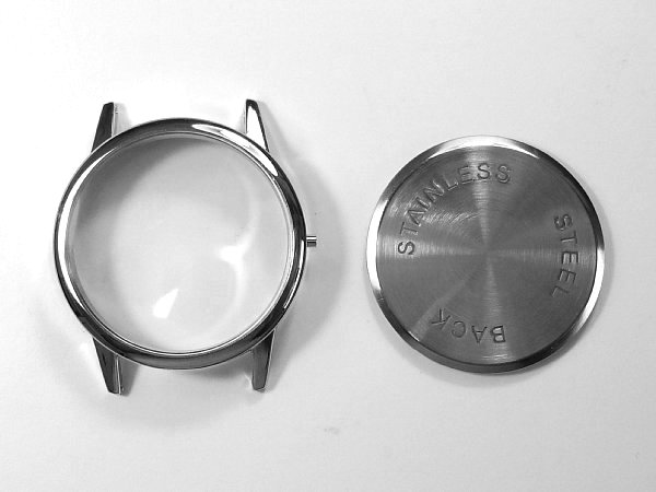 新品 未使用 腕時計 パーツ 部品 ケース ガラス付き シルバー ケース幅 38,5mm ラグ幅 20mm ジャンク修理等に最適の画像1