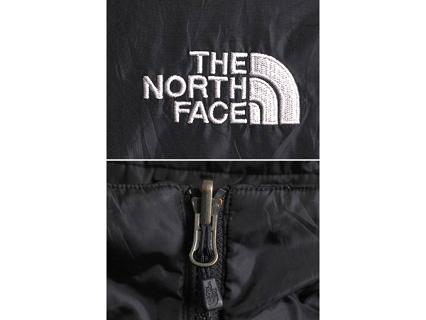 ノースフェイス 中綿 キルティング ナイロン ジャケット メンズ L / 古着 The North Face アウトドア ブルゾン ジャンパー フルジップ 黒_画像4