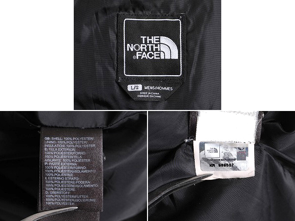 ノースフェイス 中綿 キルティング ナイロン ジャケット メンズ L / 古着 The North Face アウトドア ブルゾン ジャンパー フルジップ 黒_画像5