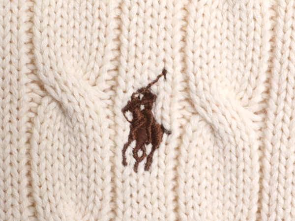  Ralph Lauren ta-toru шея хлопок кабель вязаный свитер женский L / длинный рукав вязаный one отметка po колено вышивка Polo с высоким воротником 