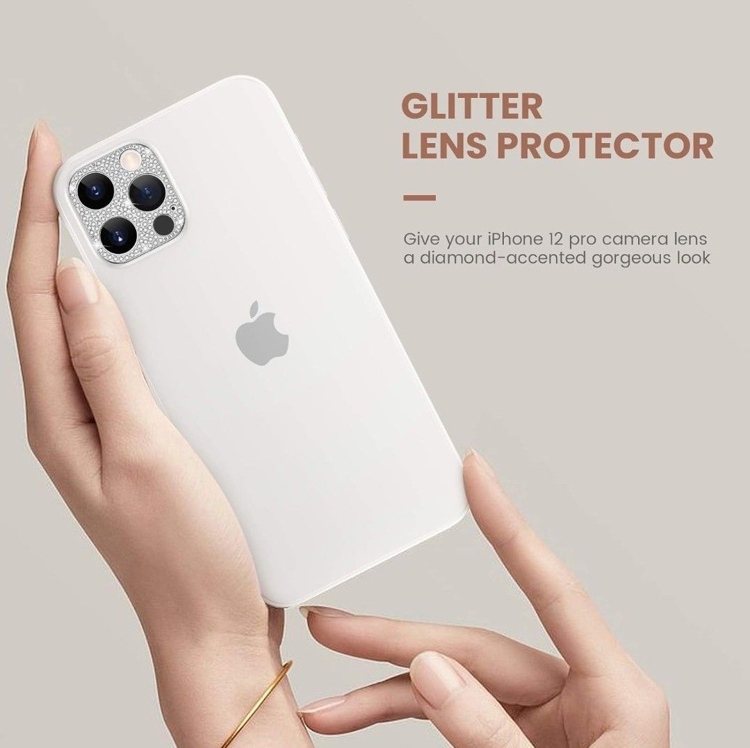 カメラレンズプロテクター iPhone 12 Pro対応  6.1インチ (シルバー+ローズゴールド) 2個パック 貼り付け簡単
