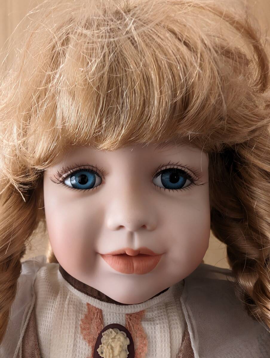 ☆64cm ビスクドール アンティークドール フランス人形 青い目の人形 スタンド付き 可愛い