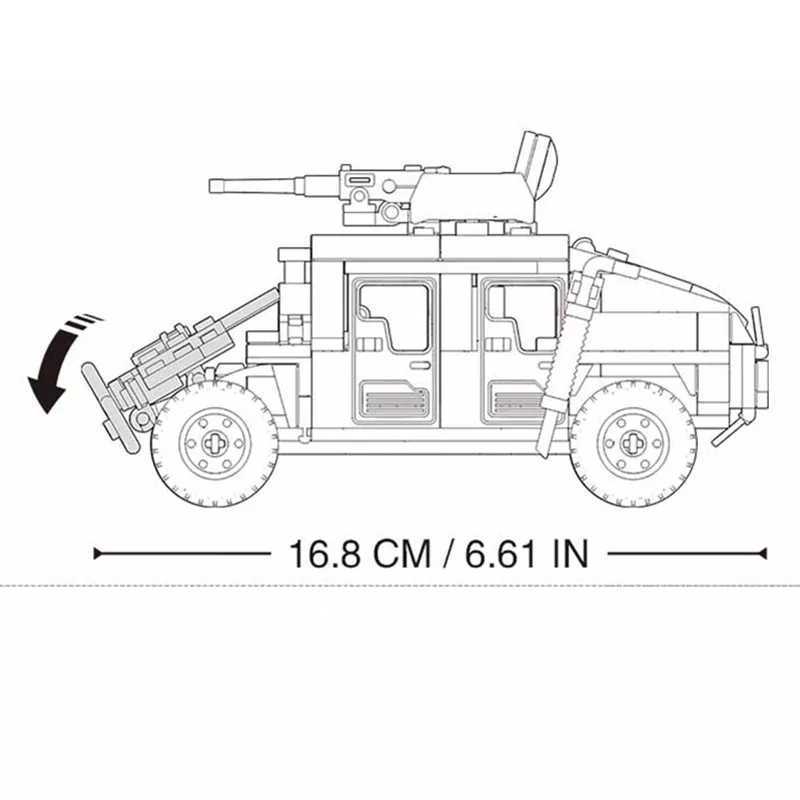 【新品】アメリカ軍ハンヴィー　カーキ　レゴ互換品　ミリタリー　ブロックミニフィグ 互換 LEGO レゴ _画像3