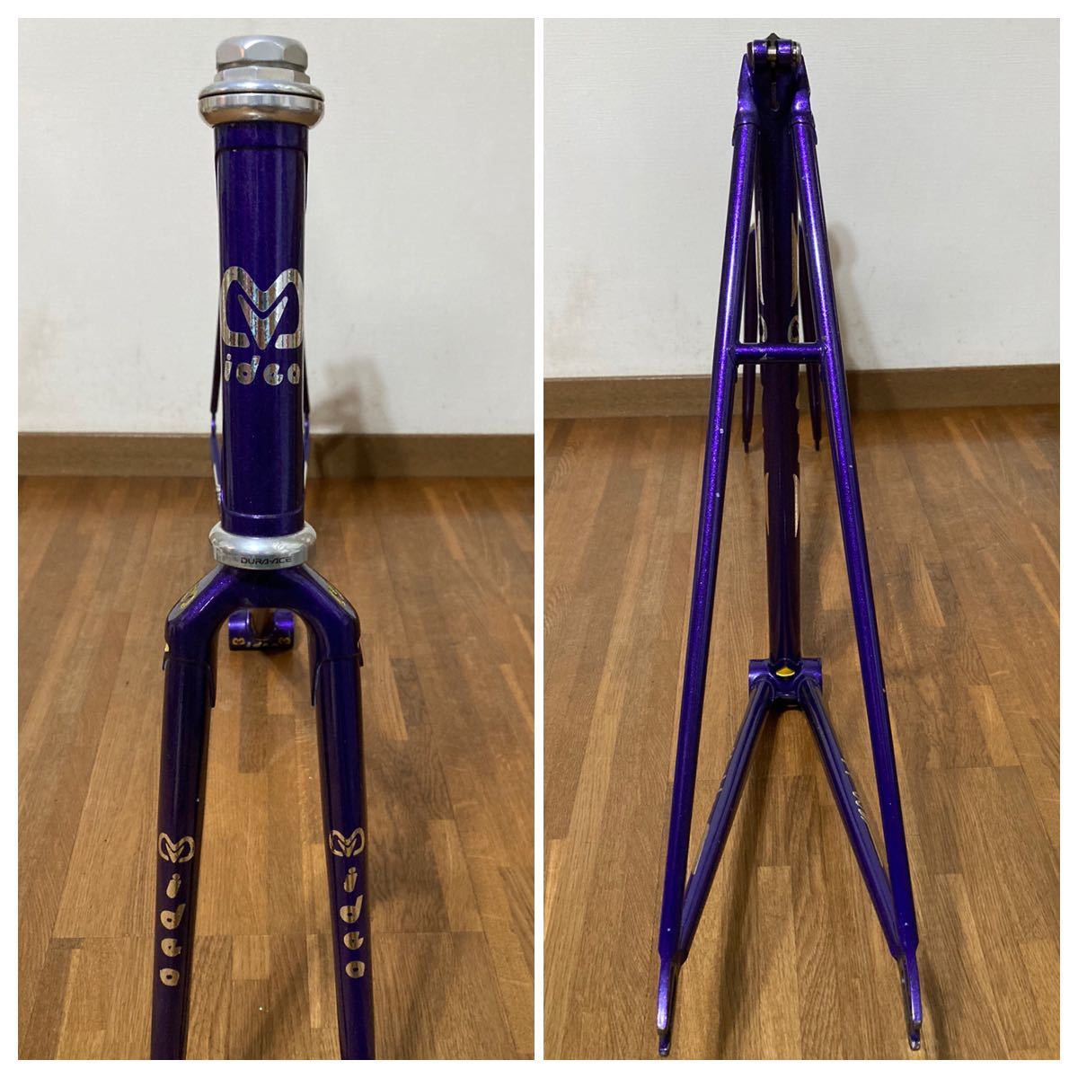  prompt decision beautiful goods dent less NJS piste bicycle race frame emei der M-idea 540 27.2 end 120 truck bike purple dura-ace head parts attaching 