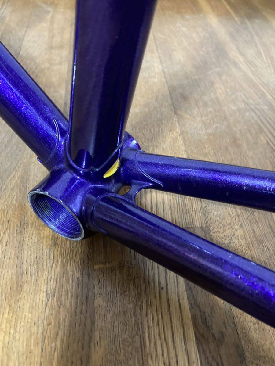  prompt decision beautiful goods dent less NJS piste bicycle race frame emei der M-idea 540 27.2 end 120 truck bike purple dura-ace head parts attaching 