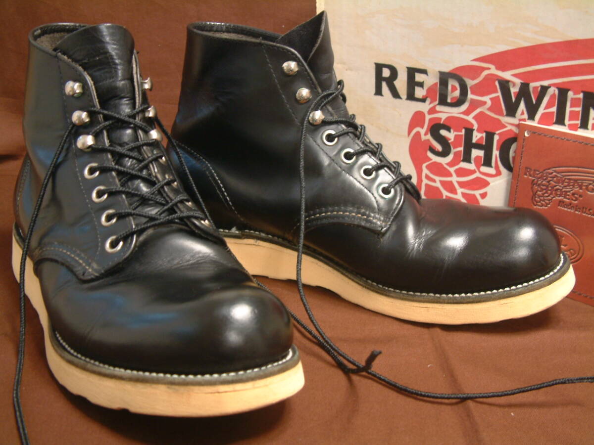 廃盤! 2000年生産 箱付 8D 8165 旧刺繍製羽タグ Red Wing Shoes Irish Setter Boot Made in U.S.A 2000 プレーントゥ