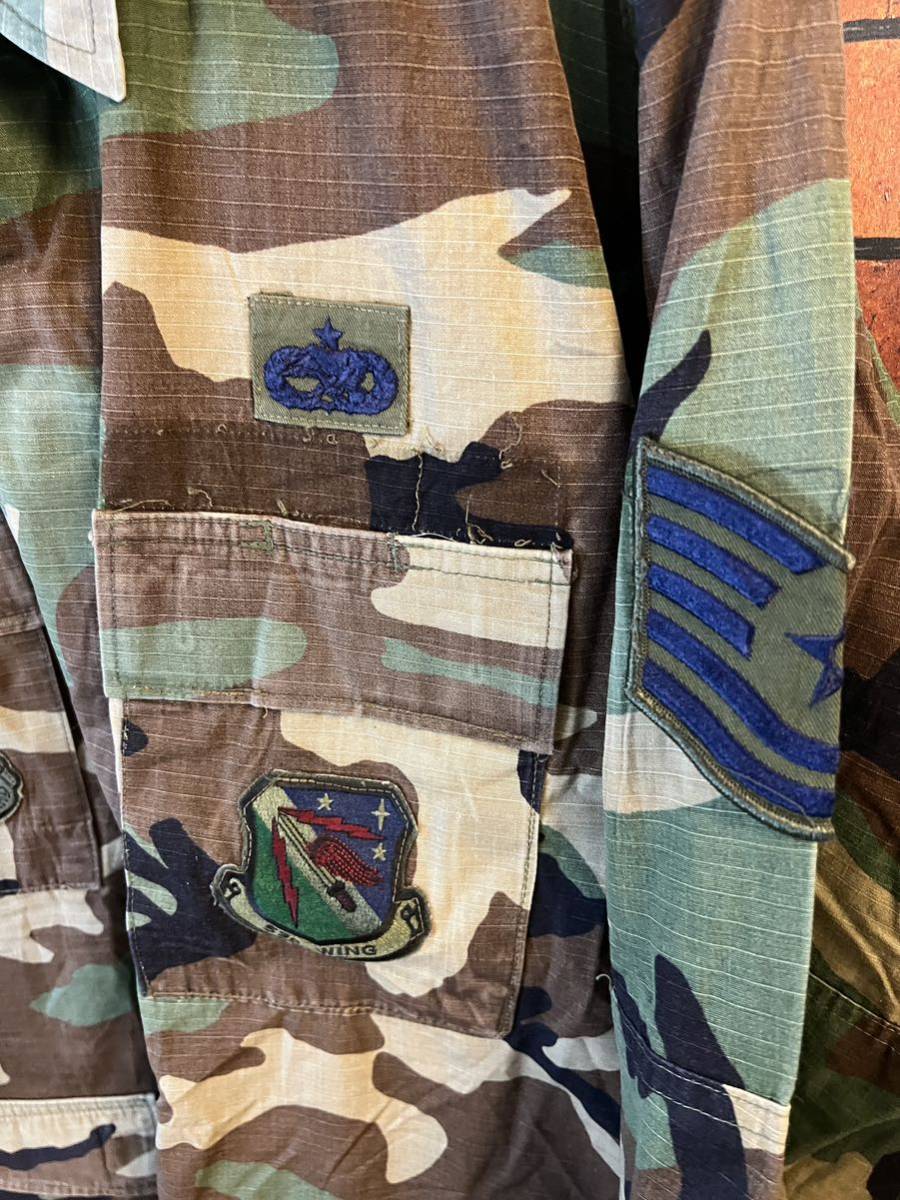 ミリタリージャケット 米軍実物 アウトドア ARMY ウッドランド 迷彩 カモ柄 サイズL ビックサイズ アメリカ古着 の画像4