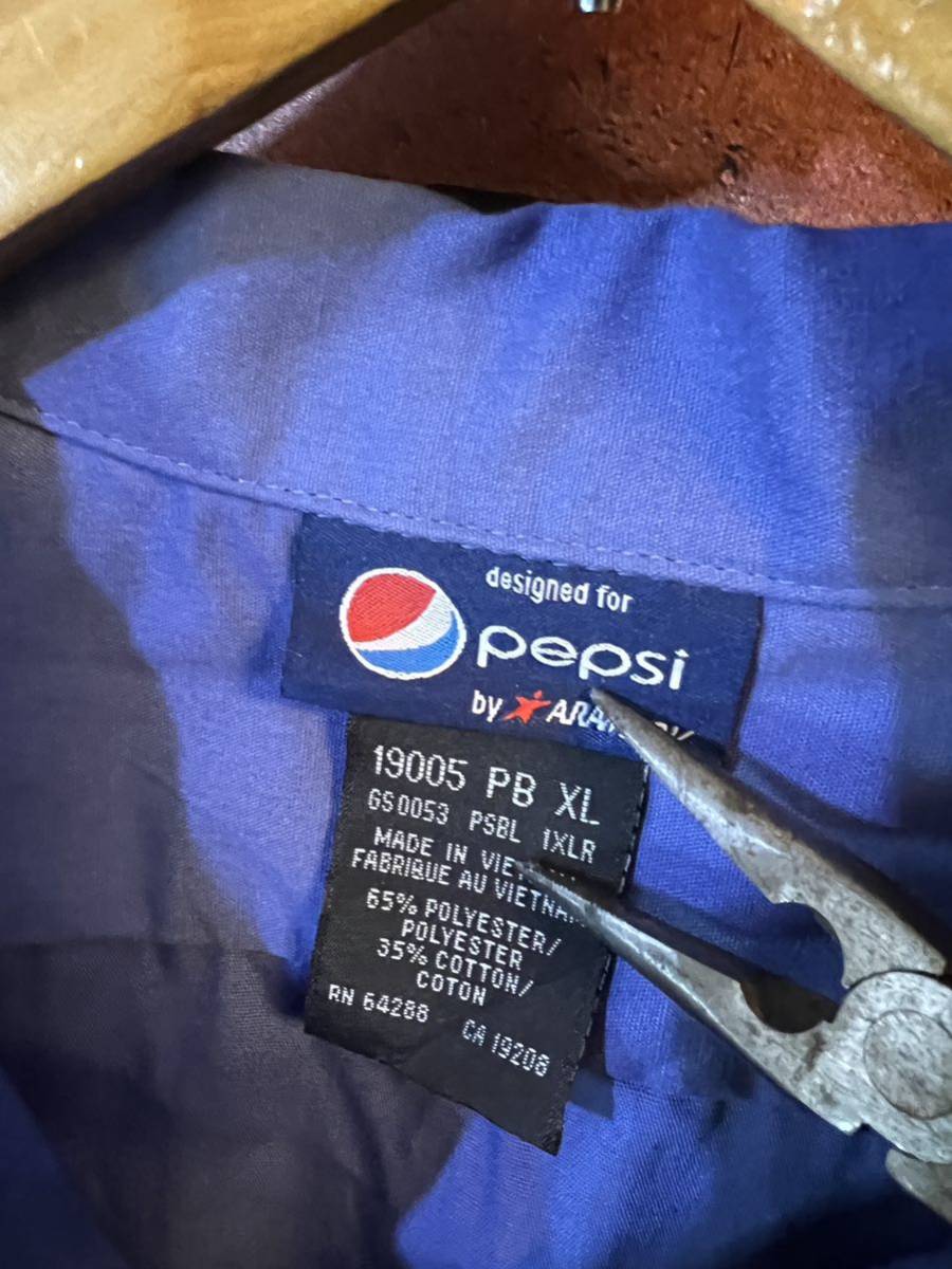 ワークシャツ ペプシ PEPSI 長袖 ビックサイズ XL 企業系 アメリカ古着 オーバーサイズ 使用感無し スタッフの画像2
