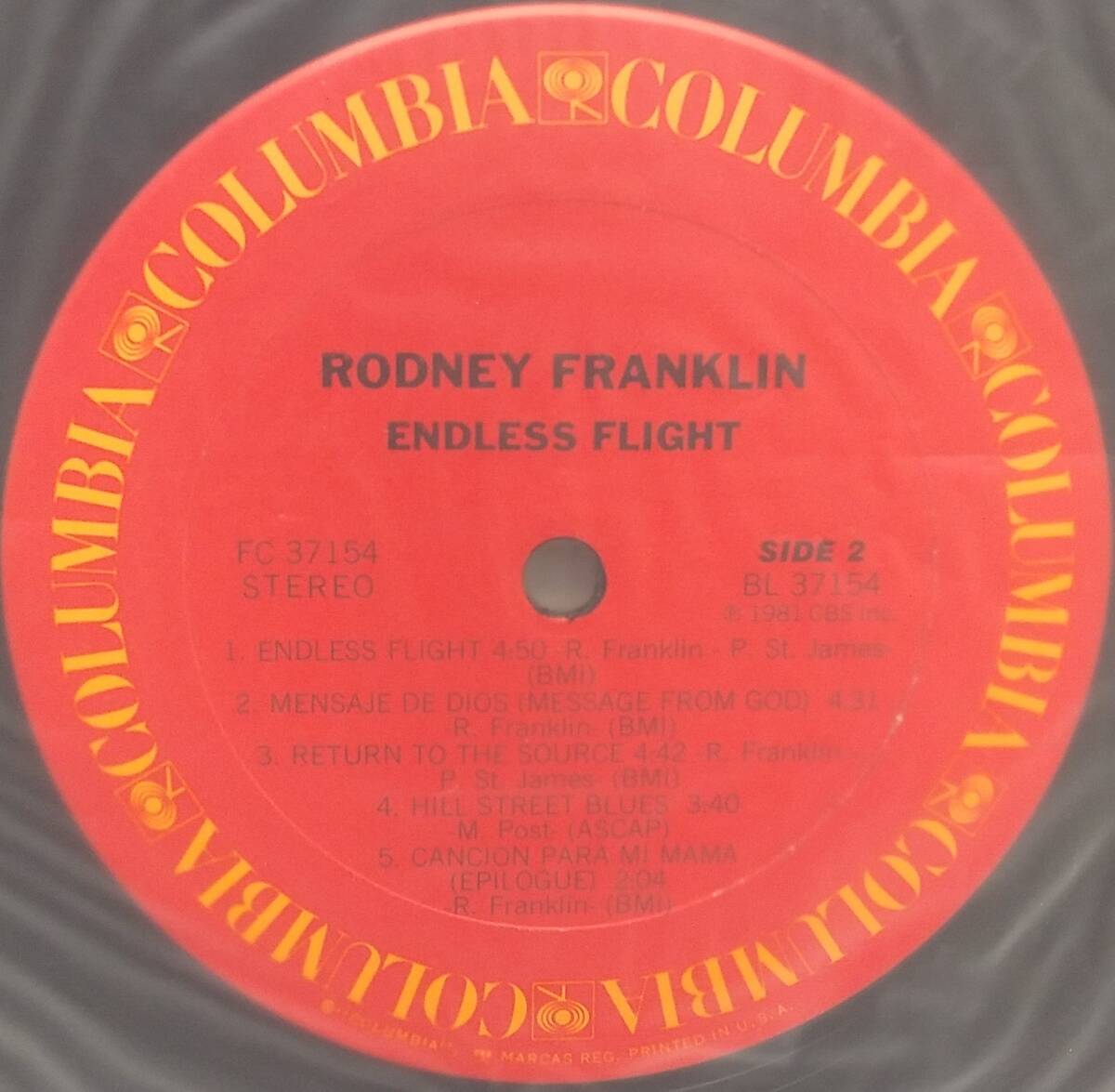 匿名・送料無料！ ロドニー・フランクリン/Rodney Franklin LP 「エンドレス・フライト/Endless Flight」の画像6