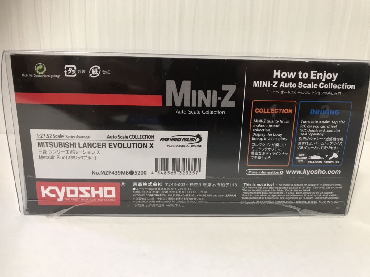 【最安値＆送料無料】レア☆ 三菱 ランサーエボリューション X MZP439MB Mini-Z オートスケールコレクション ミニッツ 京商 KYOSHO ボディ