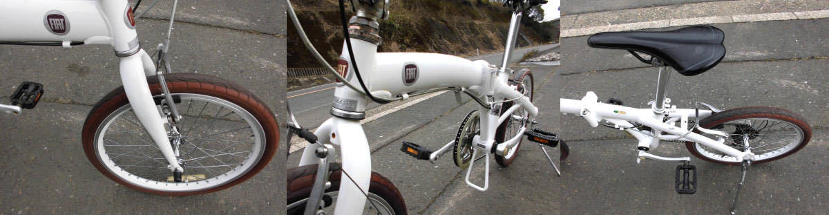 1円～FIAT 折り畳み自転車 SHIMANO 7段 20インチ 白色 2095_画像10