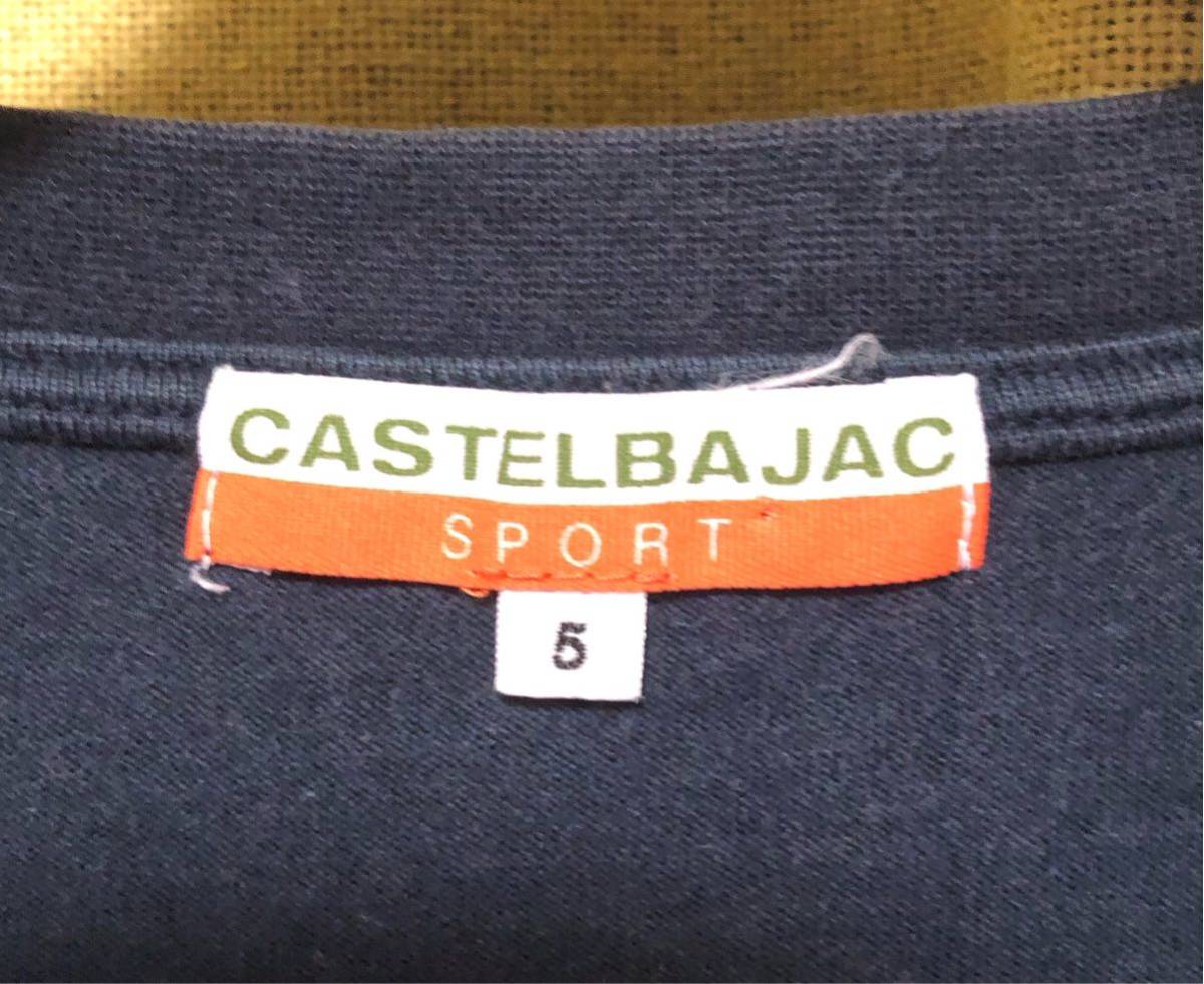 ◆カステルバジャック CASTELBAJAC◆ビッグロゴ コットン 長袖 Tシャツ ロンT 5 ネイビー_画像5