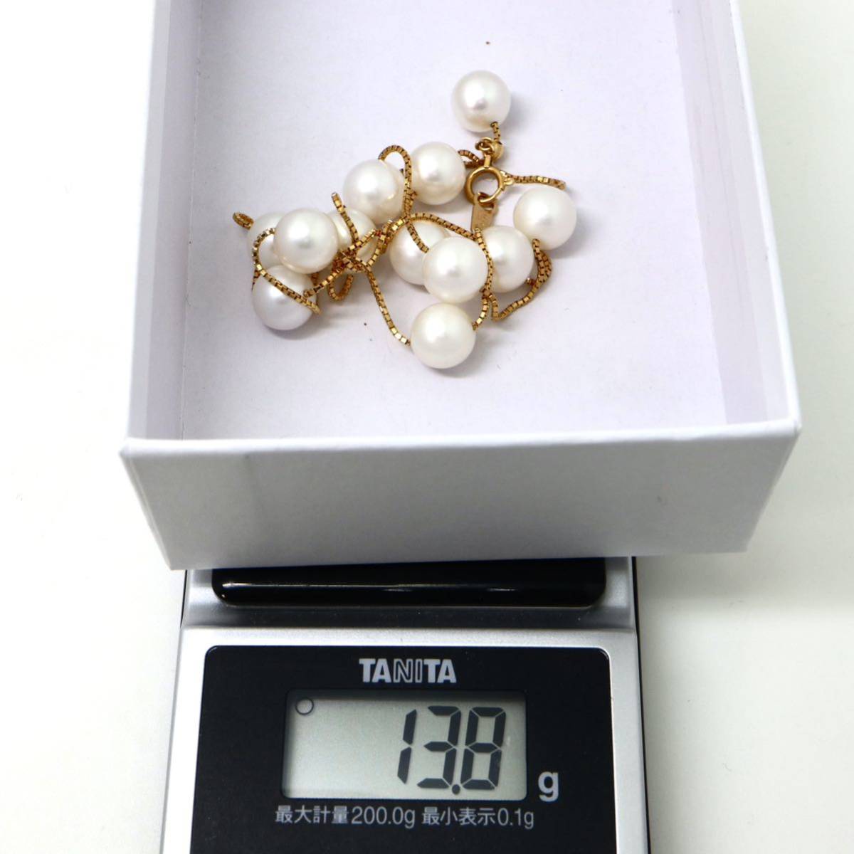 TASAKI(田崎真珠)◆K18 本真珠ネックレス◆F 13.8g 44.0cm パール pearl jewelry necklace EA9/EB4_画像7