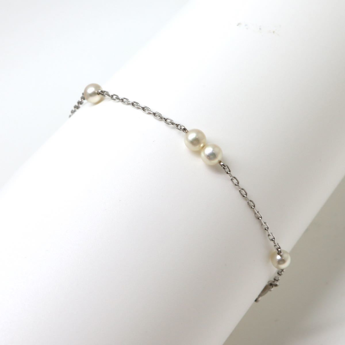 MIKIMOTO(ミキモト)◆K18 アコヤ本真珠 ブレスレット◆F 約1.8g 約18.0cm パール pearl jewelry bracelet ジュエリーEA1/EA1_画像1