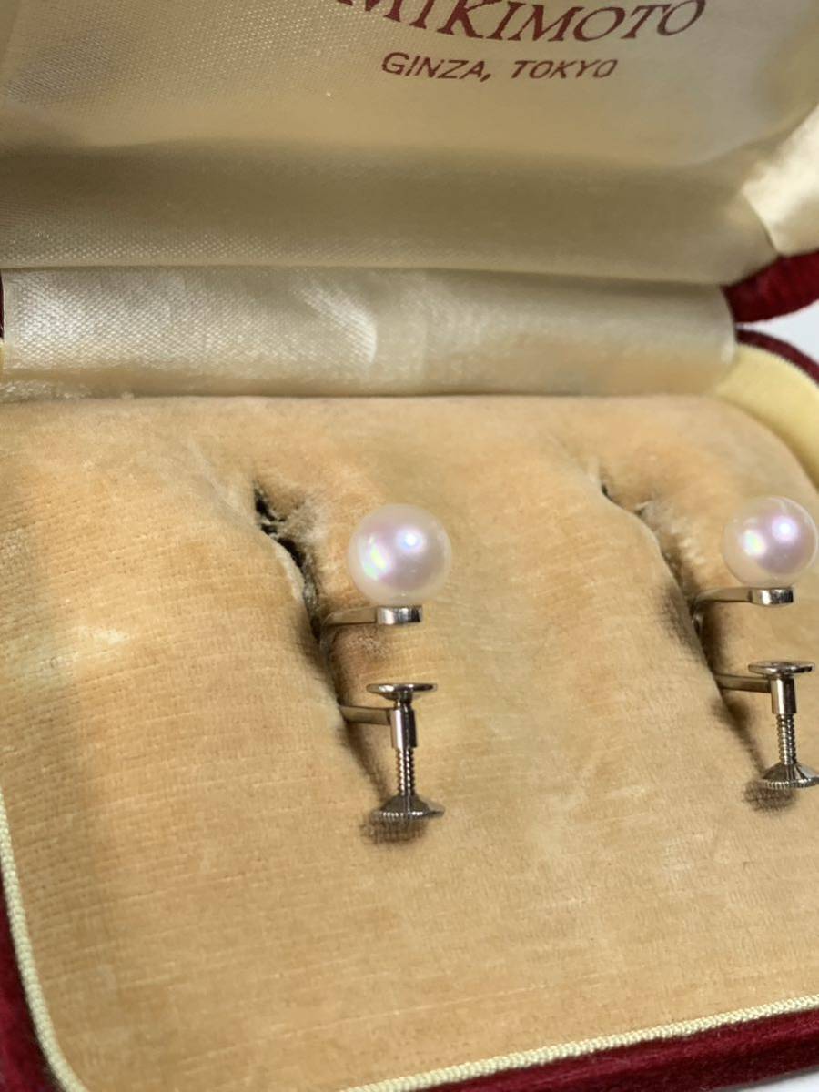 ミキモト WG K14 パール イヤリング 7mm ホワイト ゴールド 14金 本真珠 MIKIMOTO アクセサリー の画像7