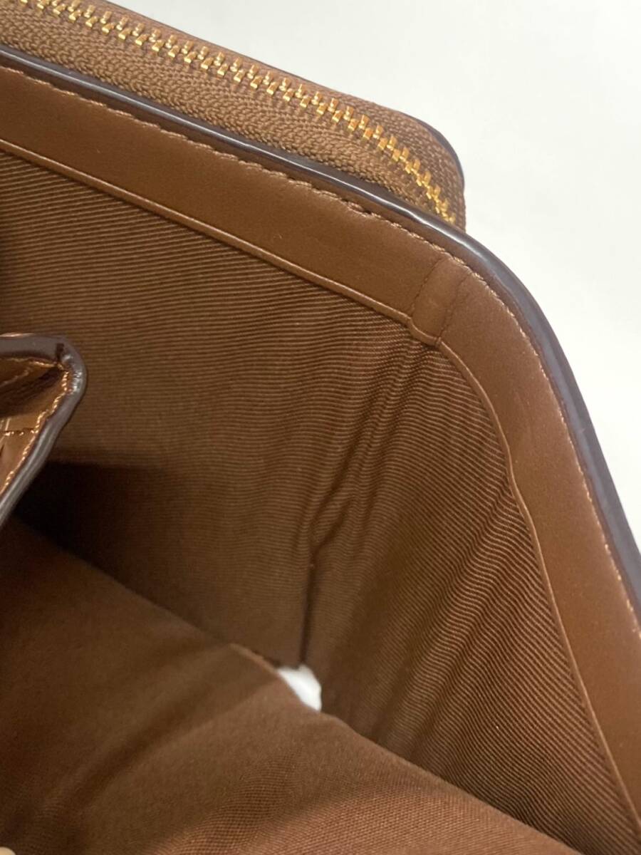 未使用 COACH コーチ シグネチャー 三つ折り コンパクト財布 レディース ブラウン ラウンドファスナー ゴールド金具 mt022301_画像8