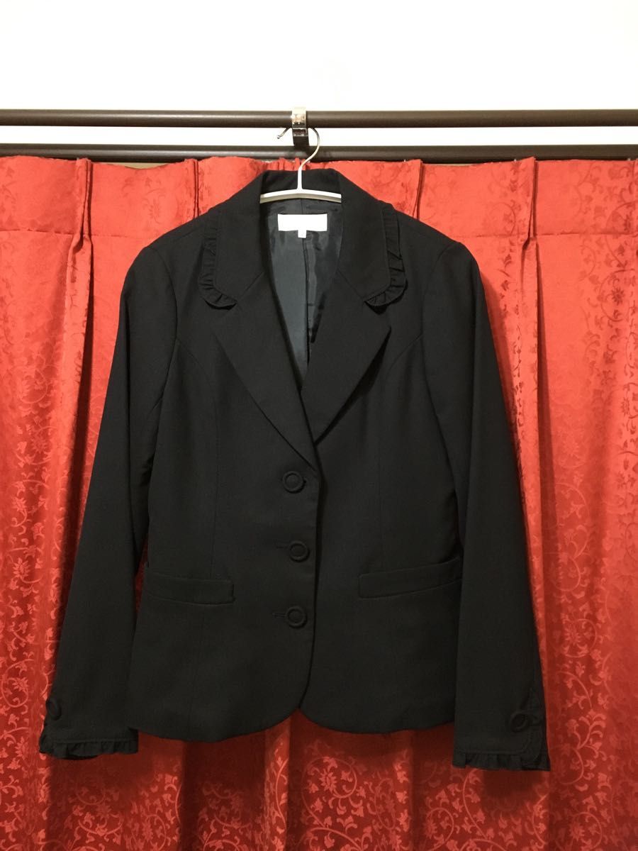 美品 LEST ROSE レストローズ ジャケット 長袖 フリル 黒 ブラック サイズ2 Mサイズ 日本製
