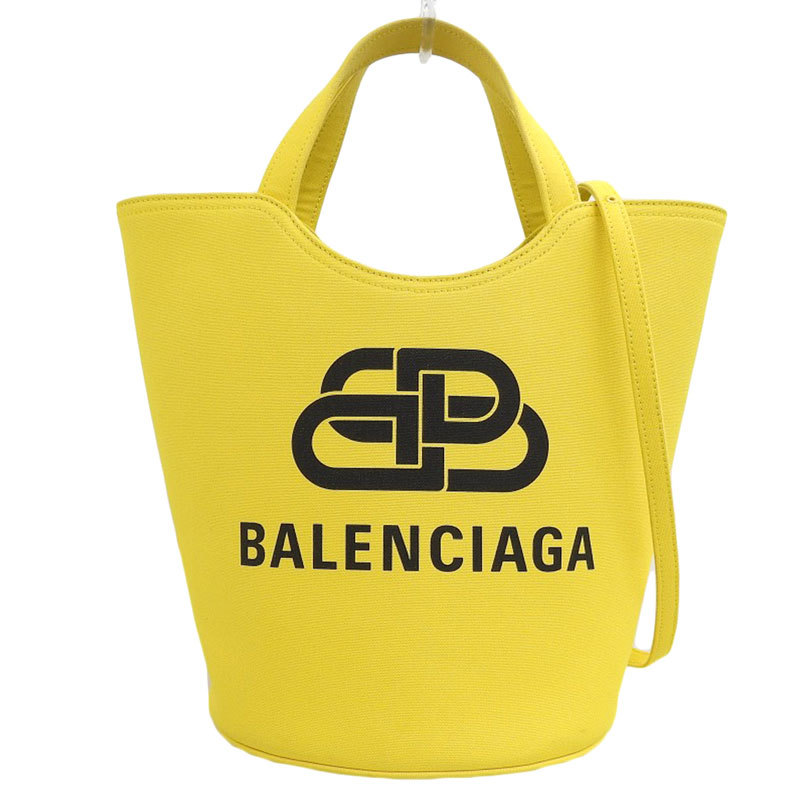  Balenciaga BALENCIAGA WAVE medium 2WAY сумка большая сумка сумка на плечо парусина желтый 599332 б/у новое поступление OB1719