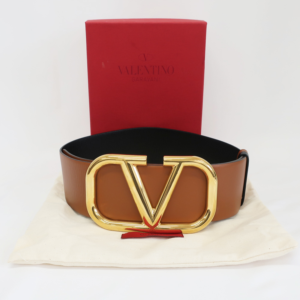 [ Tempaku ] Valentino belt V Logo signature car i knee car fs gold reversible woman apparel small articles other 