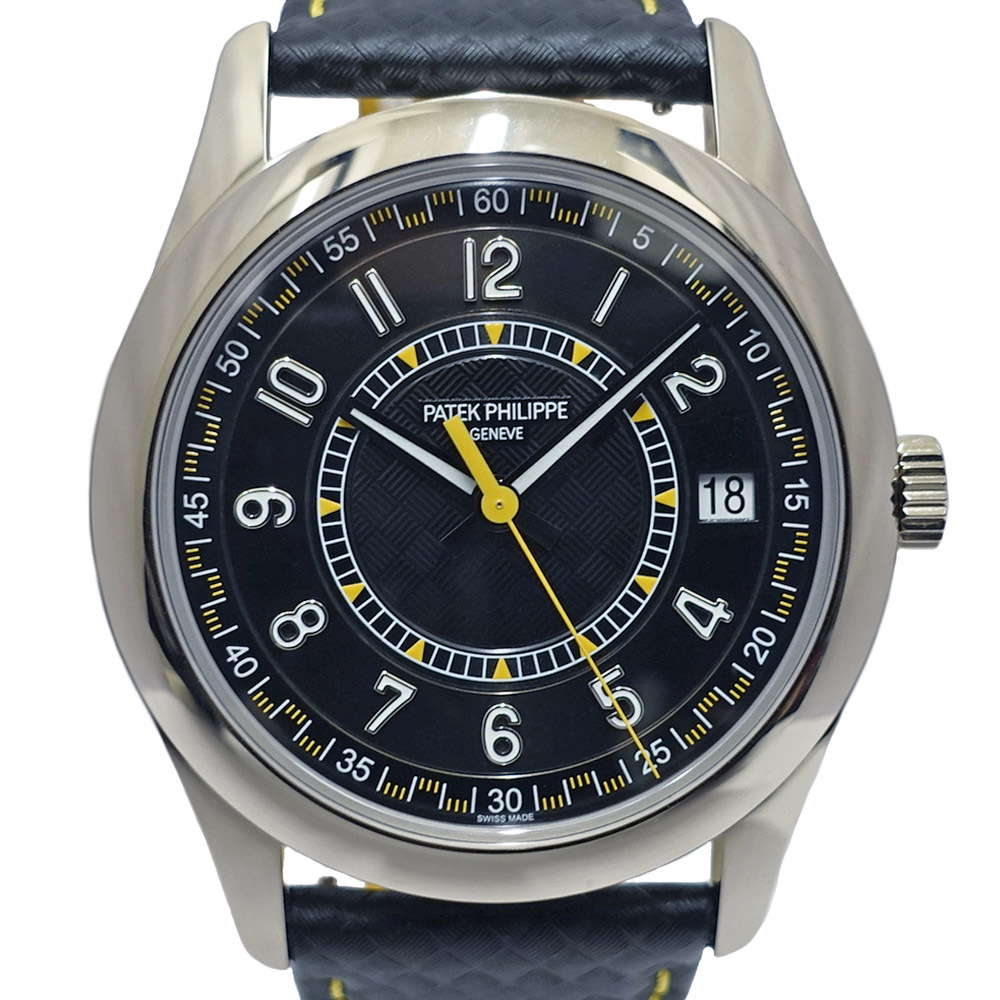 【栄】パテックフィリップ カラトラバ 6007G-001 WG レザー ブラック イエロー 自動巻き メンズ 腕時計 保証書付 2024年 男
