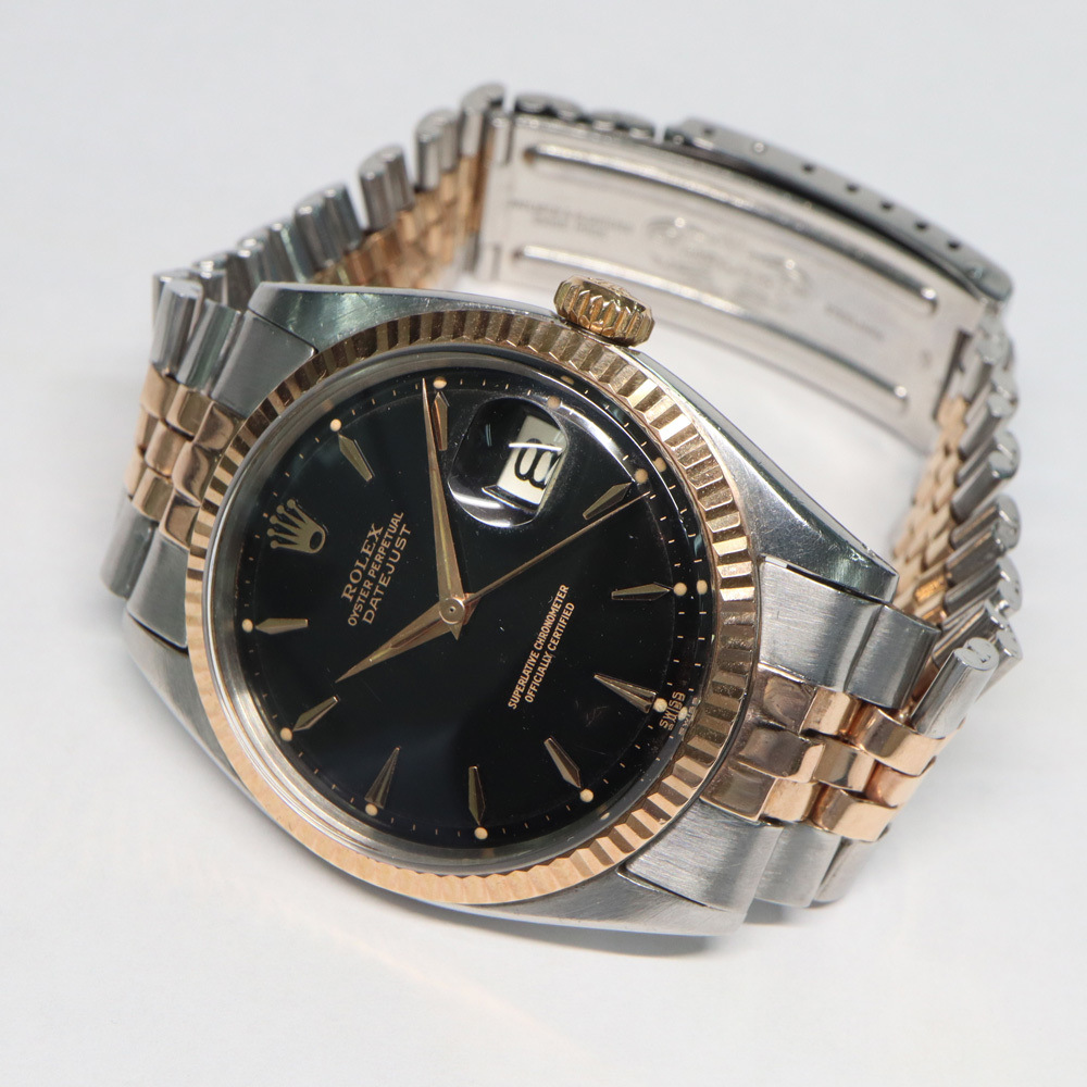 【名古屋】ロレックス デイトジャスト 1601 SS PG ブラックミラーダイヤル 8番 60年代 自動巻 メンズ腕時計 ヴィンテージ 男_画像5