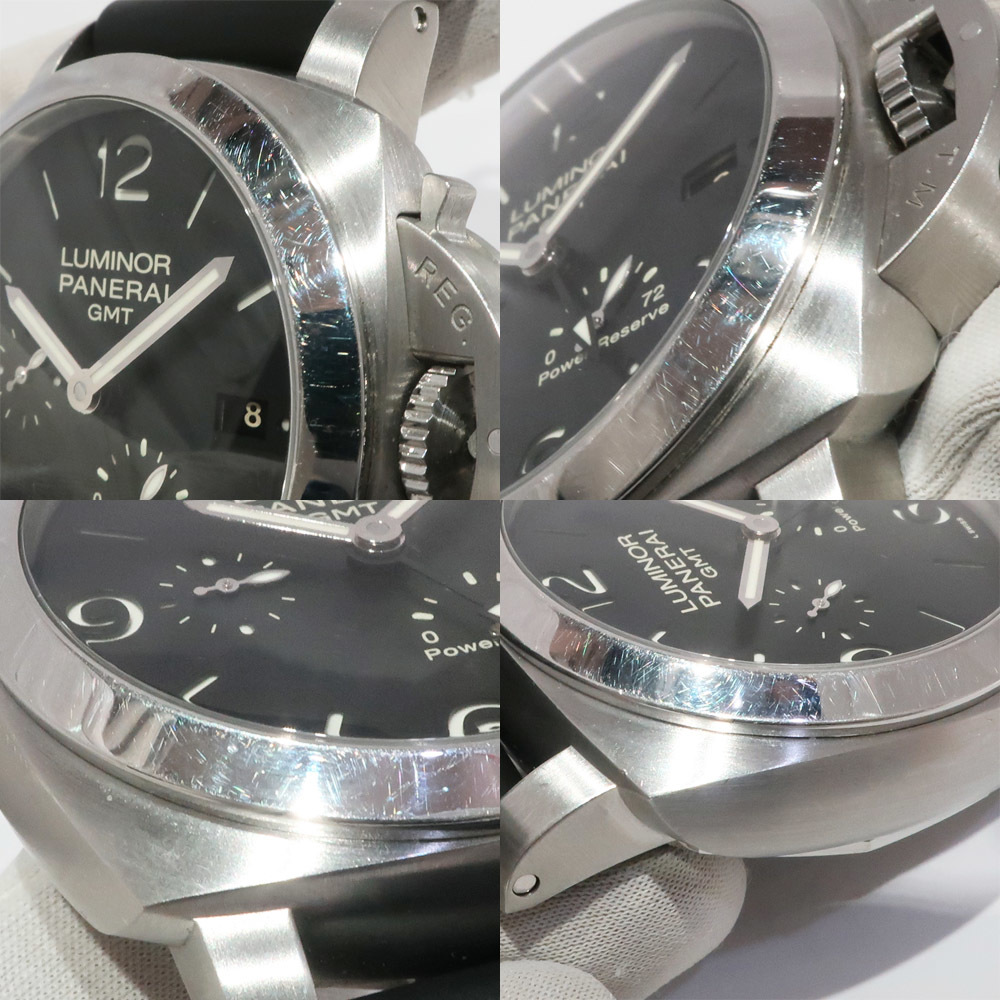 【天白】パネライ ルミノール 1950 3デイズ GMT PAM00321 腕時計 自動巻き ブラック SS 45mm 男の画像7