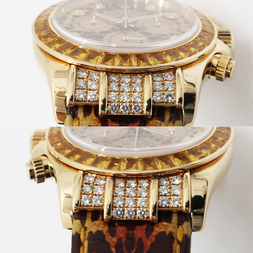 【天白】ロレックス デイトナ レパード 116598SACO クロノ K18 ダイヤ 仕上 メンズ 腕時計_画像9