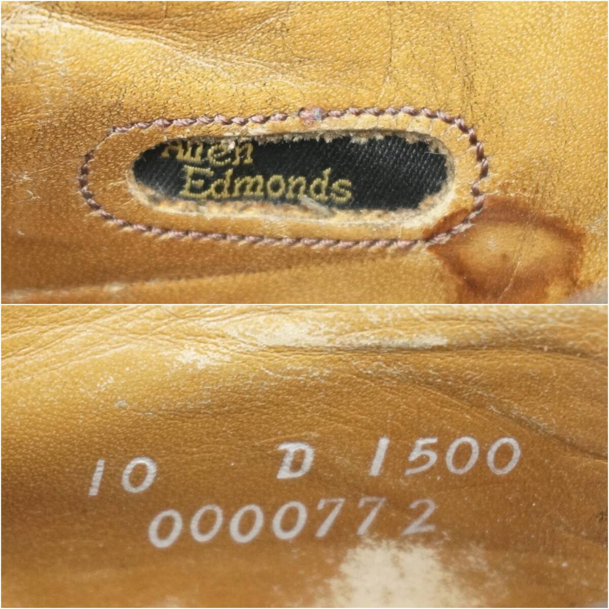 Allen Edmonds Birmingham 1990s US10.0D アレンエドモンズ バーミンガム 1990年代 ウィングチップ レザーシューズ 革靴 28.0cm_画像10