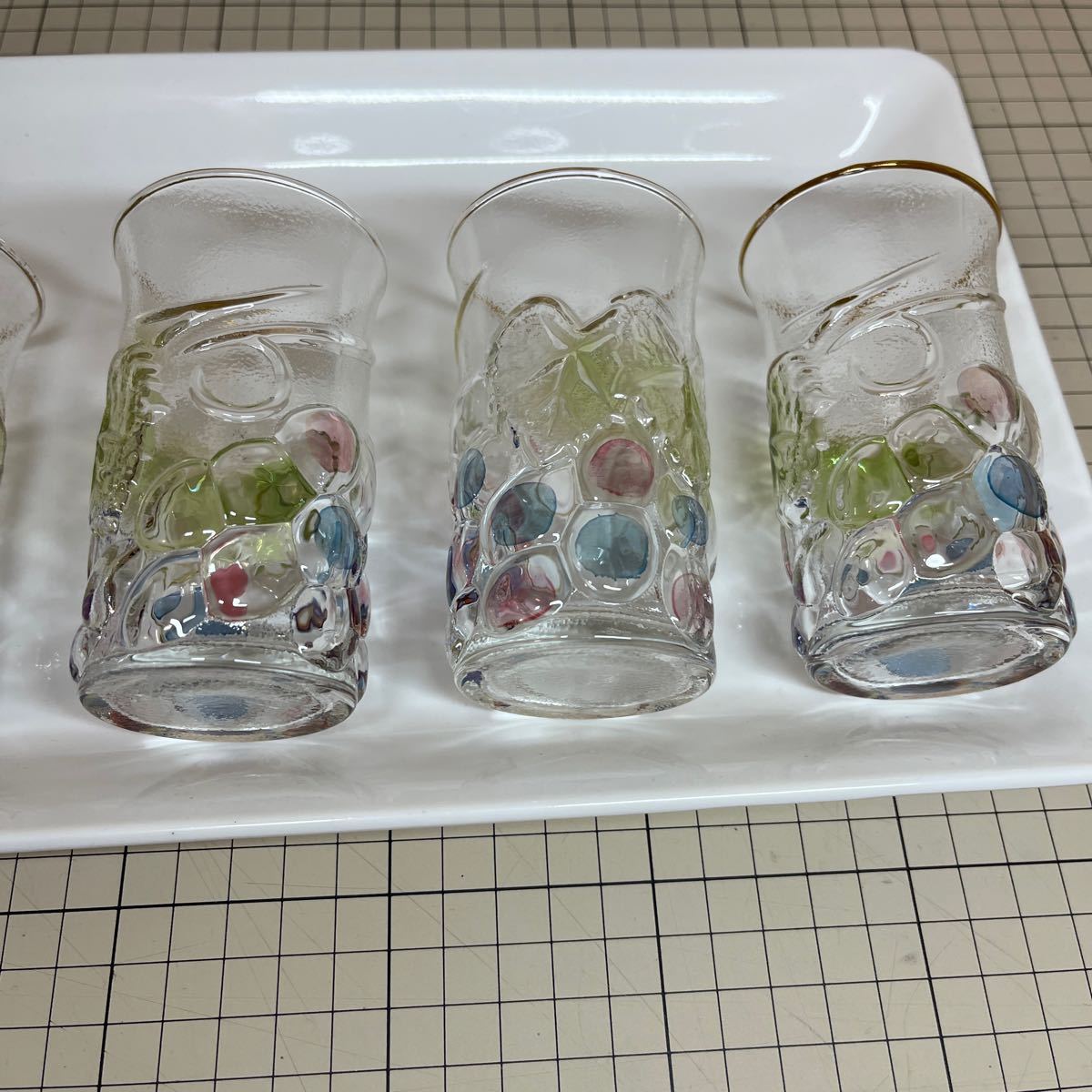 昭和レトロ 葡萄 ブドウ ガラスコップ 12個 グラスの画像5