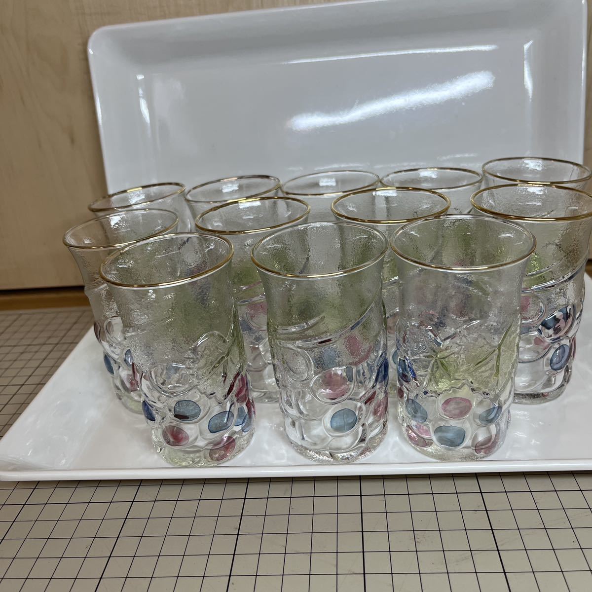 昭和レトロ 葡萄 ブドウ ガラスコップ 12個 グラスの画像10
