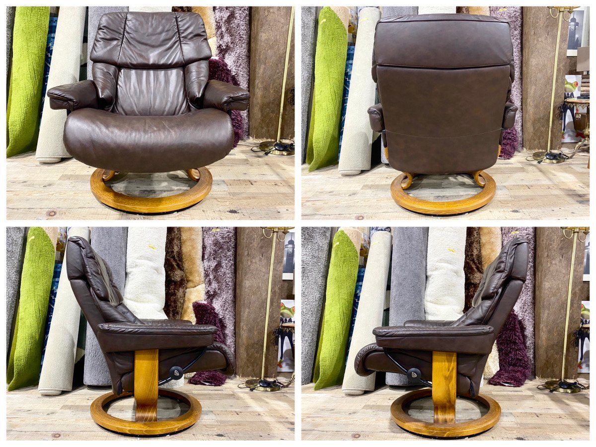 Y-01009 EKORNES Stressless Reno ストレスレス レノ&オットマン エコーネス リクライニングチェア 1人掛けソファ 店舗引取歓迎_画像2