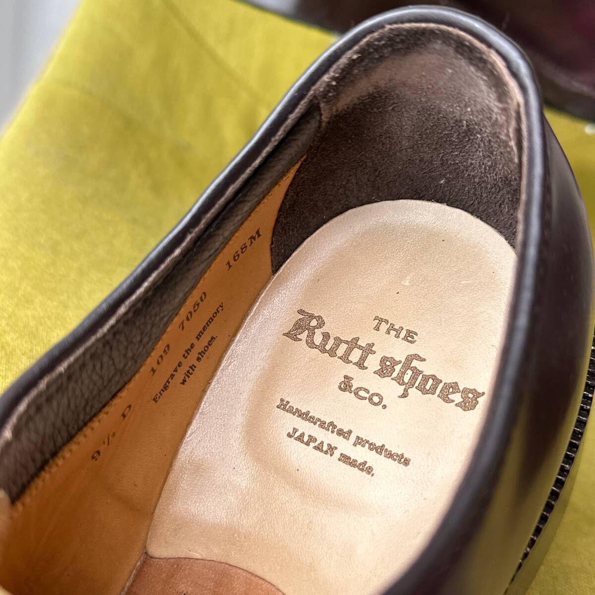 美品 Rutt shoes ラッドシューズ RIDLEY シェルコードバン Vチップレザーシューズ 9.5 日本製 ハンドソーン製法 27.5相当 ホーウィン社の画像6