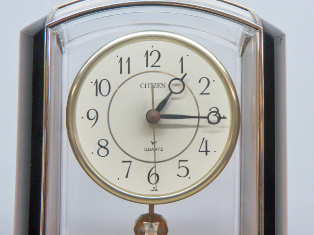 ■ CITIZEN シチズン 置時計 置き時計 時計 木枠 リズム時計 アナログ インテリア 昭和レトロ QUARTZ クォーツの画像4
