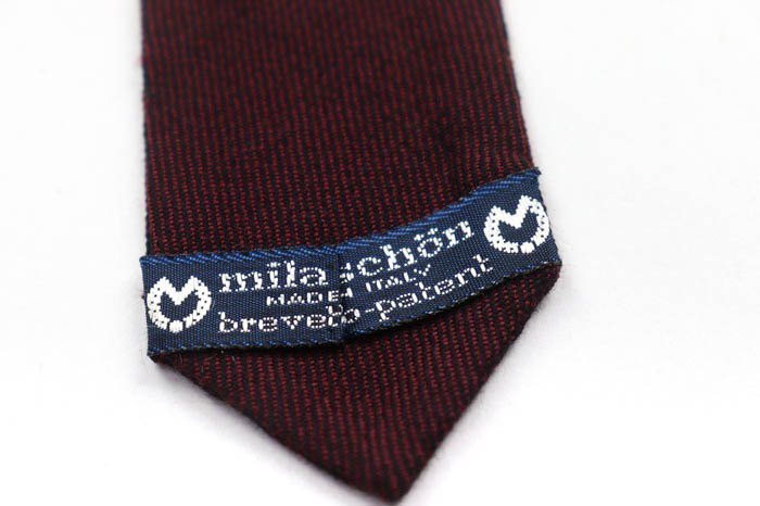  Mila Schon бренд галстук двусторонний полоса рисунок шерсть Италия производства мужской wine red mila schon