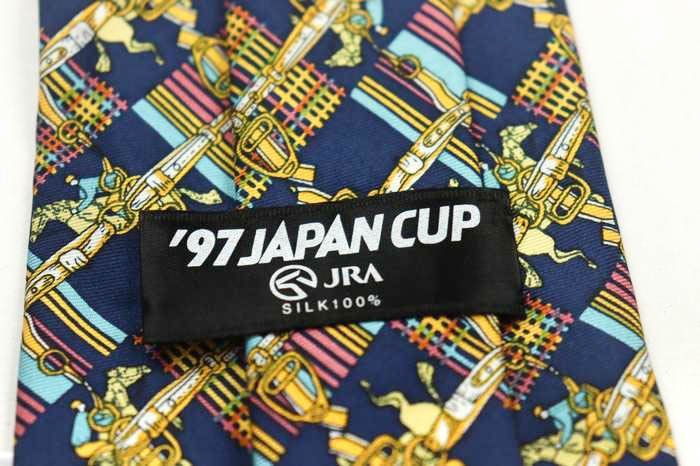 ジャパンカップ ブランド ネクタイ シルク チェック柄 格子柄 総柄 競馬 コレクション メンズ ネイビー JAPAN CUP G1_画像4