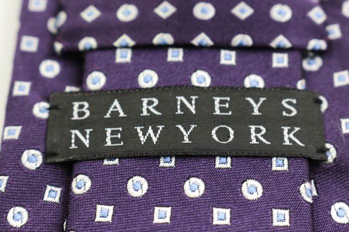 バーニーズニューヨーク ブランド ネクタイ ドット 小紋柄 シルク 日本製 メンズ パープル BARNEYS NEWYORKの画像4