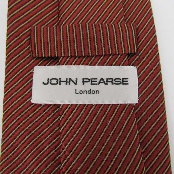 ジョンピアース ブランド ネクタイ ストライプ柄 ダブルストライプ シルク 日本製 メンズ ワインレッド JOHN PEARSE_画像4