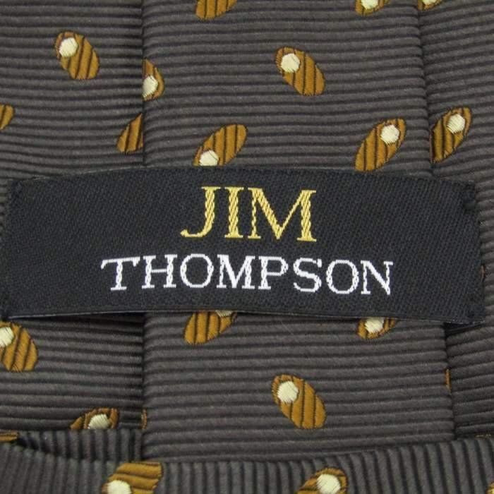ジムトンプソン ブランド ネクタイ ドット 小紋柄 パネル柄 シルク タイ製 メンズ グレー JIM THOMPSON_画像4