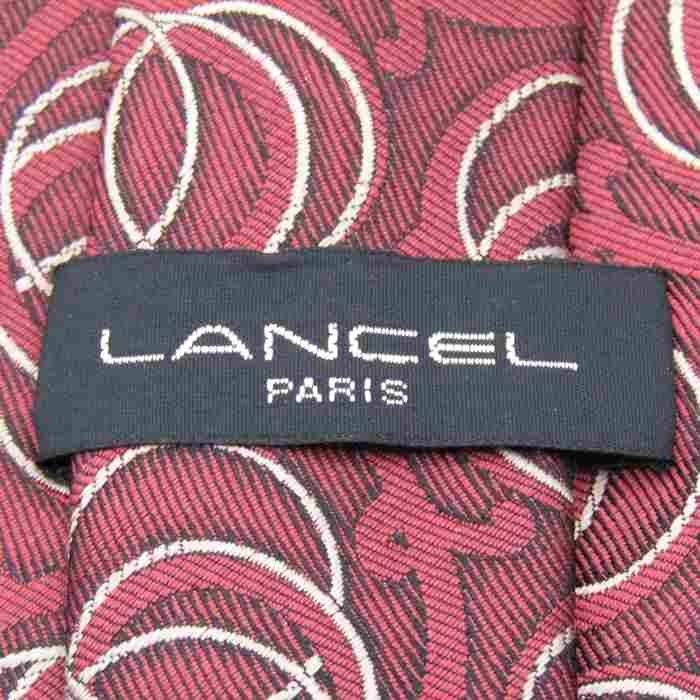 ランセル ブランドネクタイ 総柄 ドット グラデ シルク 日本製 メンズ ワインレッド LANCEL_画像4