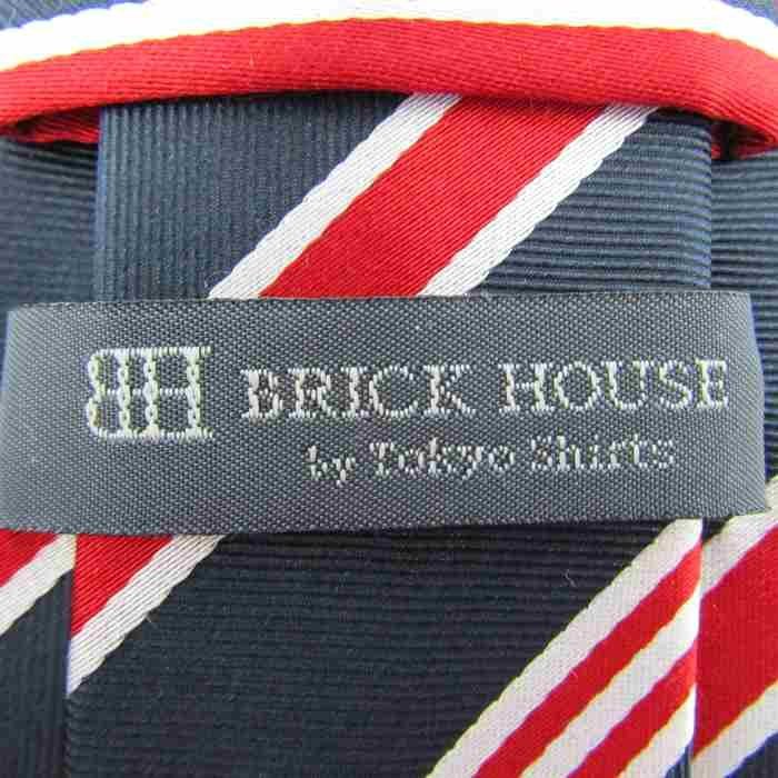 ブリックハウス ブランドネクタイ ストライプ柄 グラデ シルク メンズ ネイビー BRICK HOUSE_画像4