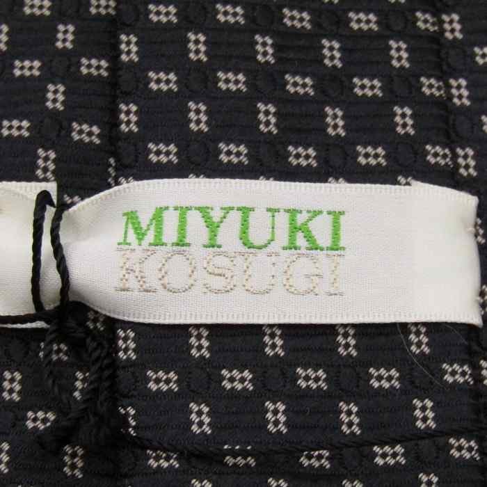 ミユキコスギ ブランドネクタイ ドット 格子柄 シルク 日本製 未使用タグ付 メンズ ブラック MIYUKI KOSUGI_画像4